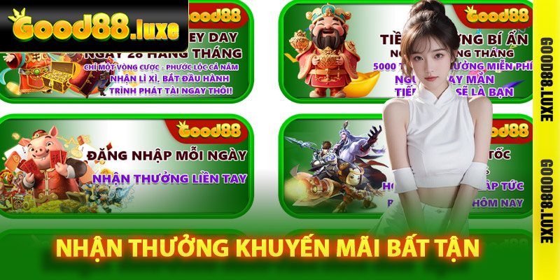 Nhận thưởng khuyến mãi bất tận